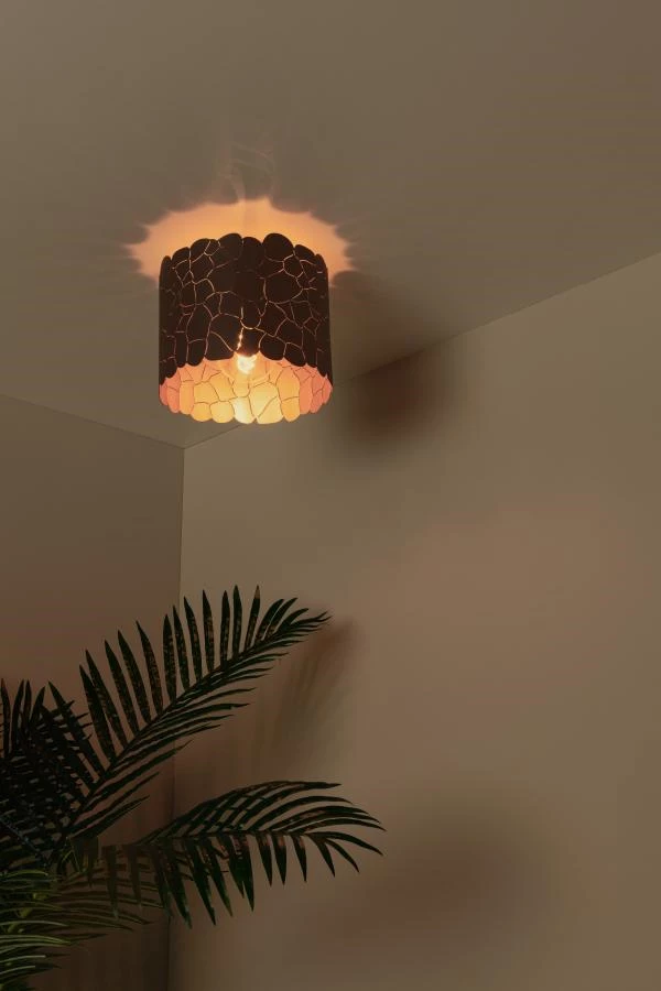 Lucide ALMELO - Lámpara de techo - Ø 25,5 cm - 1xE27 - Negro - ambiente 1